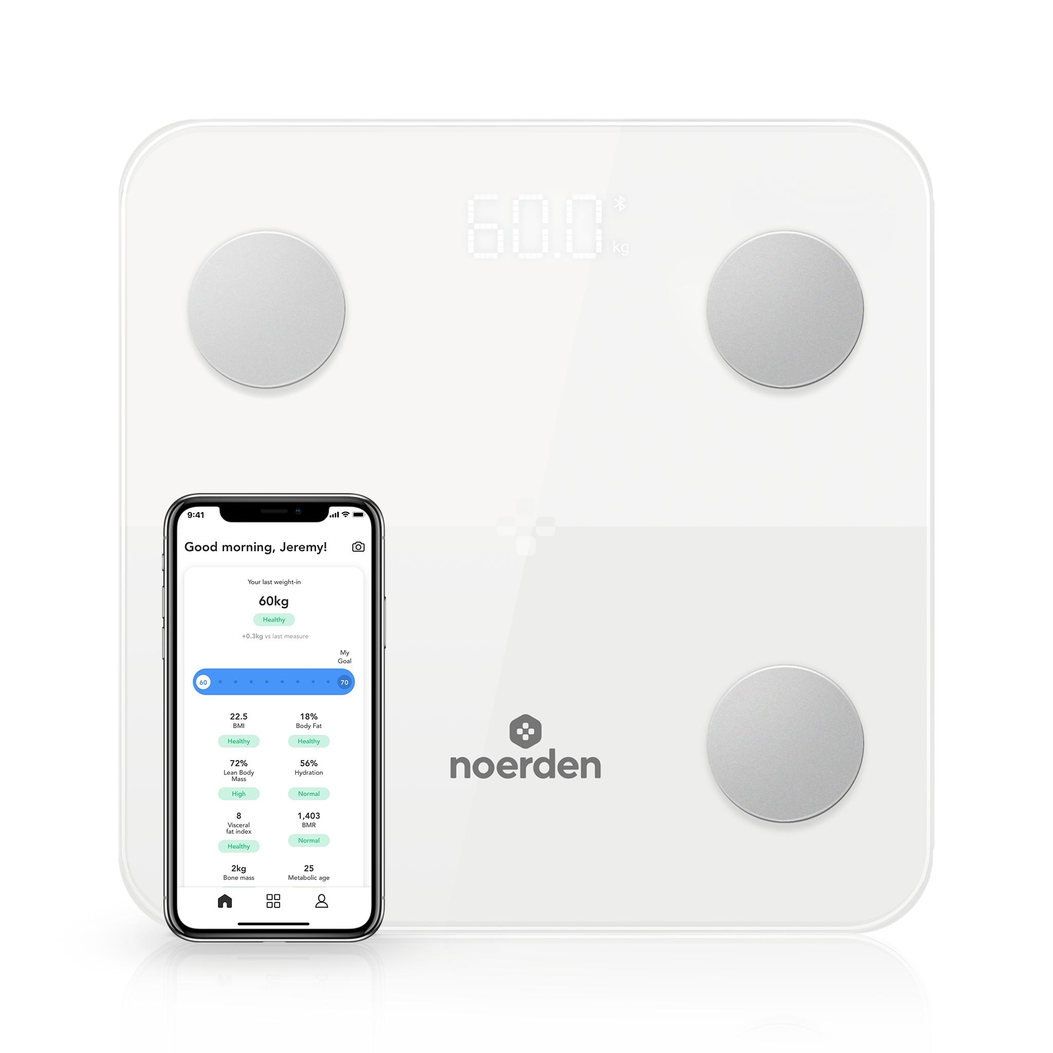 balance connectée bluetooth composition corporelle MINIMI NOERDEN