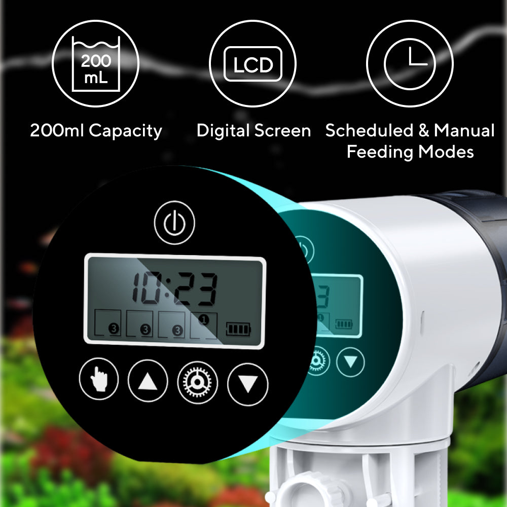 Bubbly Automatic Fish Feeder with Digital Screen
